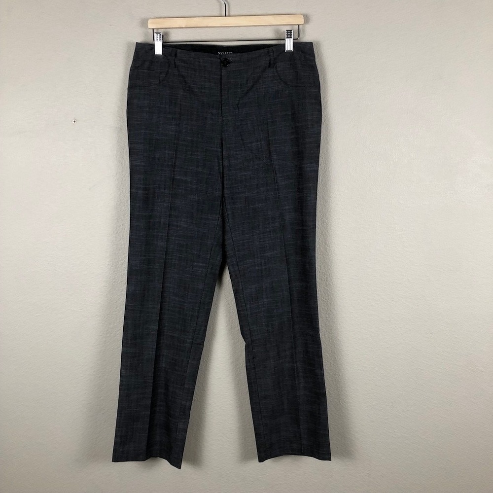 Soho Apparel Dress Pants Womens 10 Grey Plaid Stretch Tailored Career Office